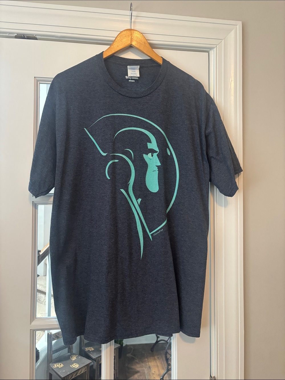 Men's Buzz Lightyear Graphic T-Shirt with Teal Print